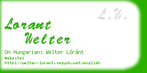 lorant welter business card