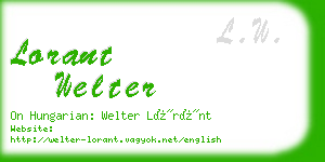 lorant welter business card